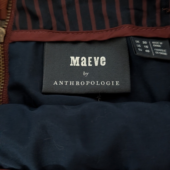 Faux Patent Leather Skirt, Maeve by Anthropologie, Burgundy - Picture 5 of 8